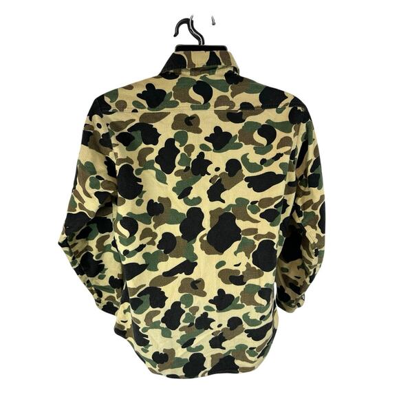 Vintage Prentiss Outdoors Chamois Cotton Shirt Size Medium Camo Outdoors Western - Picture 2 of 12